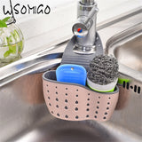 Kitchen Accessories Utensils Organizer Adjustable Snap Sink Soap Sponge Holder Kitchen Hanging Drain Basket Kitchen Gadgets-Q