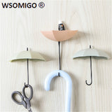 3pcs/pack Kitchen Accessories Plastic Umbrella Strong Adhesive Hook Key Hook Home Decoration Wall Hanging Shelf Kitchen Gadget-C