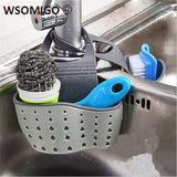 Kitchen Accessories Utensils Organizer Adjustable Snap Sink Soap Sponge Holder Kitchen Hanging Drain Basket Kitchen Gadgets-Q