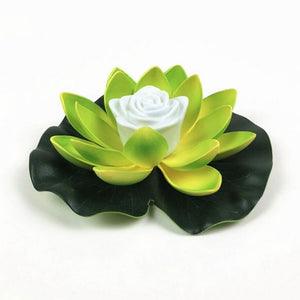Artificial Lotus-shaped Changed Floating Flower LED Lamps Water Swimming Pool Wishing Light 18cm With Including Battery Flowers